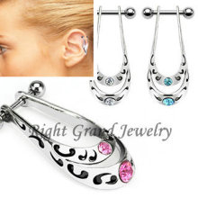 Oreille de Pierre 16G CZ en acier chirurgical 316L Piercing Helix